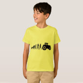 農業の農場トラクターの運転者の農家の進化 Tシャツ (正面フル)