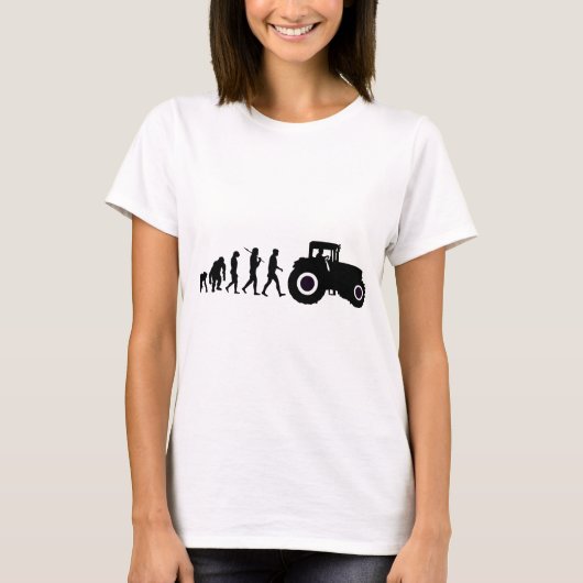農業の農場トラクターの運転者の農家の進化 Tシャツ (正面)