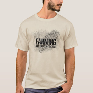 農業のTシャツの土、汗及びトラクター Tシャツ