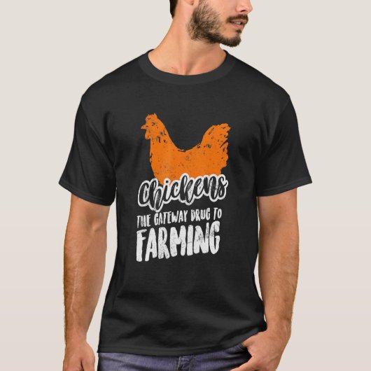 農業への入り口 ニワトリ Tシャツ (正面)