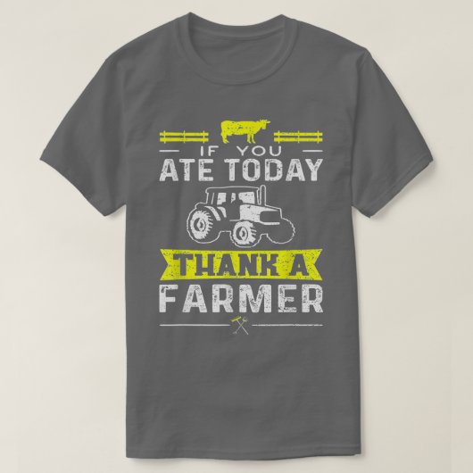 農業もし食べ食べ物ユーザ感謝してい農家オルガニ Tシャツ (デザイン正面)