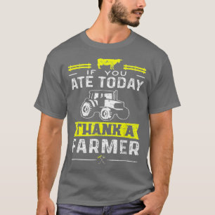 農業もし食べ食べ物ユーザ感謝してい農家オルガニ Tシャツ