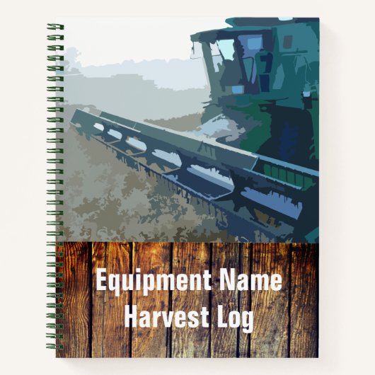 農業をテーマにしたログブックの収穫作成 ノートブック (正面)