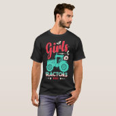 農業を愛する女性たちもトラクターが好き トラクター好きの農業女子 Tシャツ (正面フル)