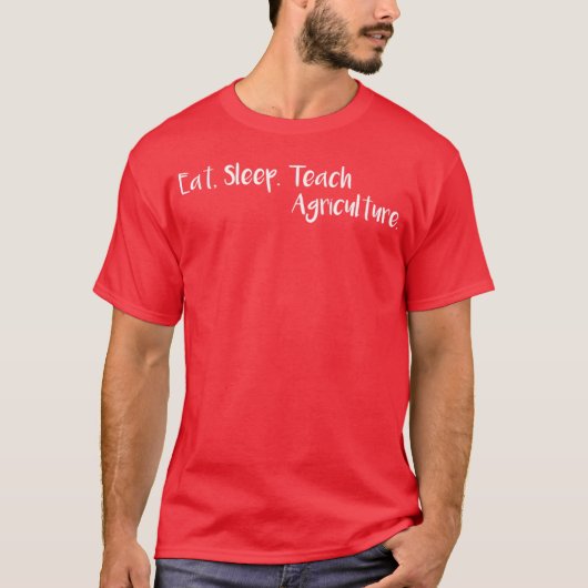 農業を教えるための食べる寝る Tシャツ (正面)