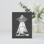 農業エイリアンおもしろい牛UFO誘拐農家 ポストカード (スタンド正面)