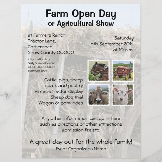 農業オープンデイまたは農業祭 チラシ (正面)