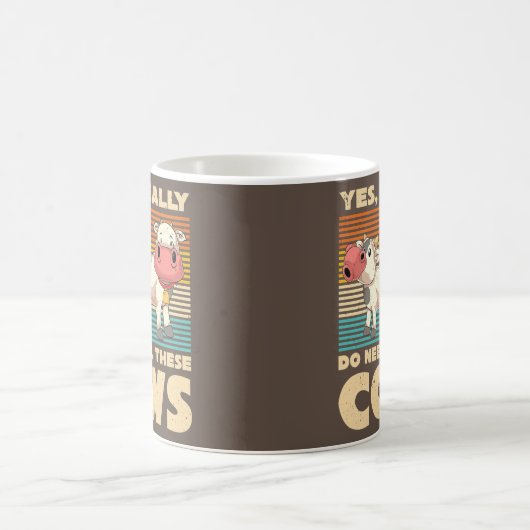 農業カウオーバーおもしろい農家ファームアニマルレトロ コーヒーマグカップ (中央)