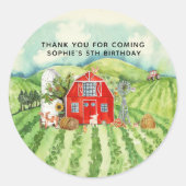 農業テーマの誕生日パーティー　サンキューファヴォリ ラウンドシール (正面)