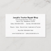 農業トラクターの名刺 名刺 (裏面)