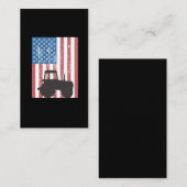 農業トラクターアメリカンフラグ愛国農家 名刺 (正面/裏面)