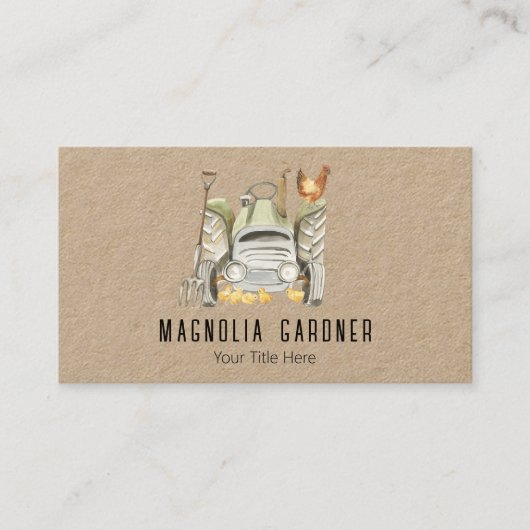 農業トラクターチキンガーデニングオーガニックング 名刺 (正面)