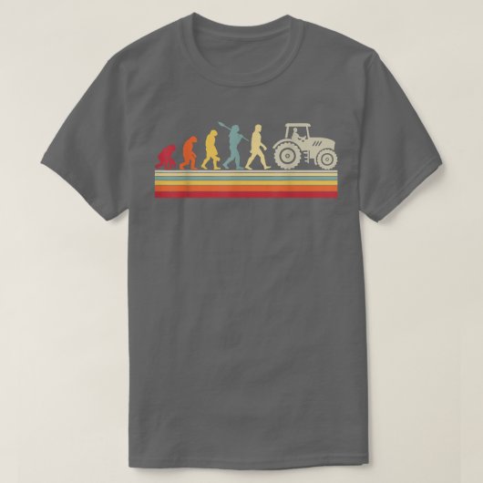 農業ヒト進化ヴィンテージ農家Tシャツ Tシャツ (デザイン正面)