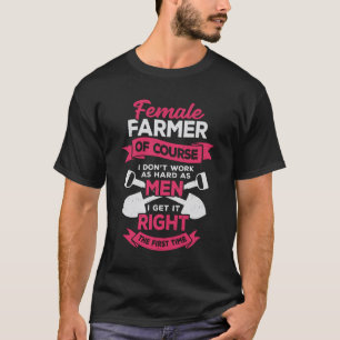 農業ファーム女性農家ガールギフト Tシャツ