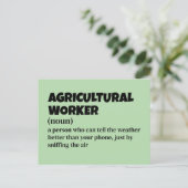 農業ユーモア – おもしろい作業者の定義 シーズンポストカード (スタンド正面)