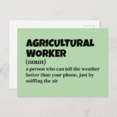 農業ユーモア – おもしろい作業者の定義 シーズンポストカード (正面/裏面)
