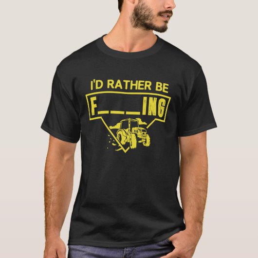 農業中 Tractor ファーマー ファーム スローガン Tシャツ (正面)