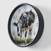 農業乳牛の水色 壁時計 (傾斜)