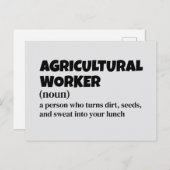 農業作業者はがき – 定おもしろい義 シーズンポストカード (正面/裏面)