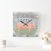 農業供給 スクエア壁時計 (ホーム)