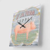 農業供給 スクエア壁時計 (傾斜)