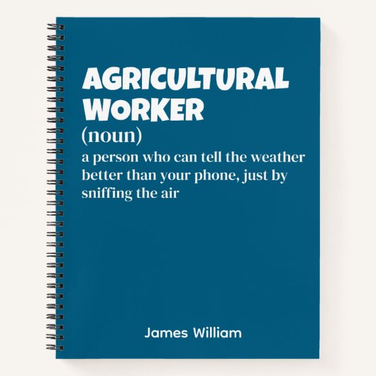 農業労おもしろい働者の贈与 ノートブック (正面)