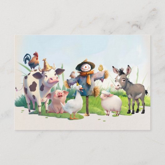 農業動物おむつラッフルチケットカード エンクロージャーカード (裏面)