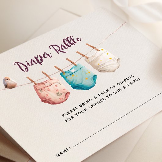 農業動物おむつラッフルチケットカード エンクロージャーカード