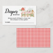 農業動物おむつラッフルチケット赤ちゃんシャワーカード プレイスカード (正面/裏面)