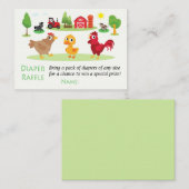 農業動物おむつラッフルチケット プレイスカード (正面/裏面)