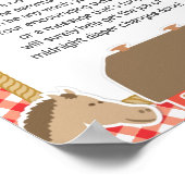 農業動物おむつ思考ベビーシャワーゲームサイン ポスター (角)