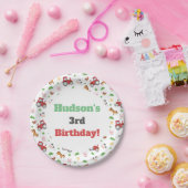 農業動物かわいい小さな男の子の誕生日パーティー ペーパープレート (パーティー)