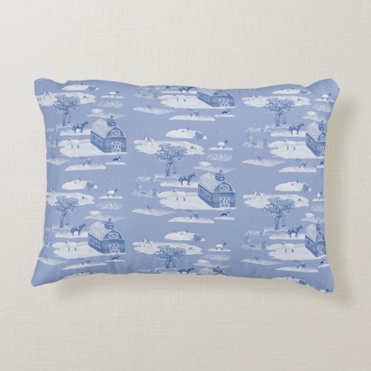 農業動物のトイレアクセントピロー(青) アクセントクッション (裏面)