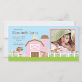 農業動物の写真の誕生のお知らせ 案内状 (正面)