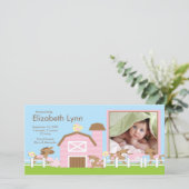 農業動物の写真の誕生のお知らせ 案内状 (スタンド正面)