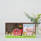農業動物の写真の誕生のお知らせ 案内状 (スタンド正面)