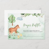 農業動物の国テーマおむつラッフル エンクロージャーカード (正面/裏面)