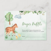 農業動物の国テーマおむつラッフル エンクロージャーカード (正面)