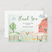 農業動物の国テーマ赤ちゃん感謝していシャワーあなた エンクロージャーカード (正面/裏面)