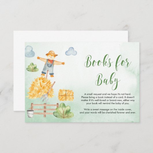 農業動物の少年の赤ちゃんシャワー予約の要求 エンクロージャーカード (正面/裏面)