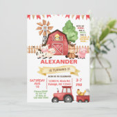 農業動物の性別の誕生日の招待を中立にする。 招待状 (スタンド正面)