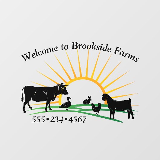 農業動物の日の出 ウィンドウサイン (シート)