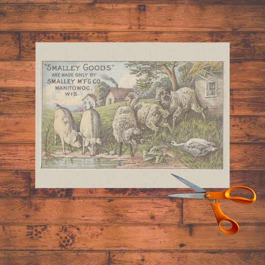 農業動物の池とエフェメラデクページ 薄葉紙