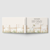 農業動物の牧草地の友人ベビーシャワー ゲストブック (全面)