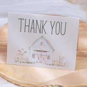 農業動物の牧草地の友人ベビーシャワー サンキューカード