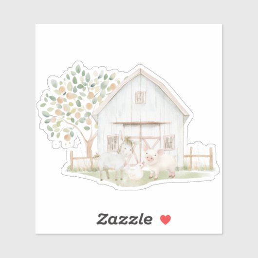 農業動物の牧草地の友人ベビーシャワー シール (シート)