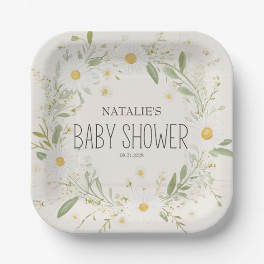 農業動物の牧草地の友人ベビーシャワー ペーパープレート (正面)