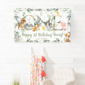 農業動物の緑の一つ誕生日の背景 横断幕 (インサイチュ)