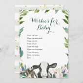 農業動物の緑の少年がベビーカードを希望 招待状 (正面/裏面)