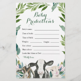 農業動物の緑の少年のベビー予測